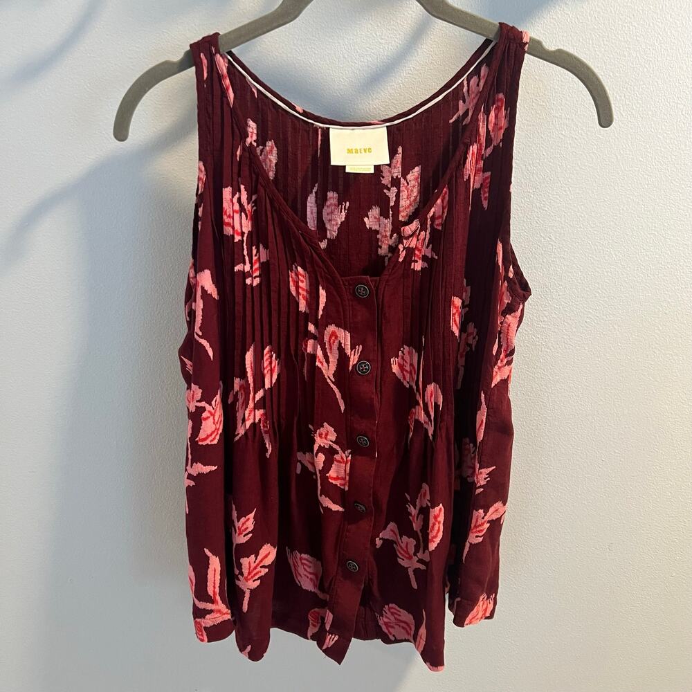 Maeve Anthropologie Floral Button Front Tank Top Size 0